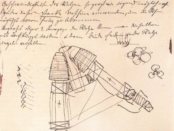 Sketch of the pierce-rolling process by Max Mannesmann